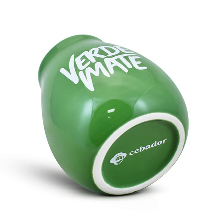 36 x Verde Mate green ceramic calabash with logo - 350 ml