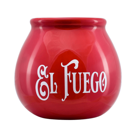 1440 x Ceramic calabash with El Fuego logo (red) 300 ml